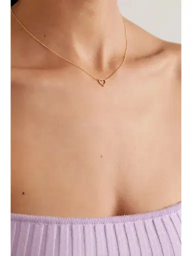Jennifer Meyer Small Open Heart 18-karat Gold Diamond Necklace | Thumbnail 2 Jennifer Meyer Small Open Heart 18-karat Gold Diamond Necklace | Thumbnail 2