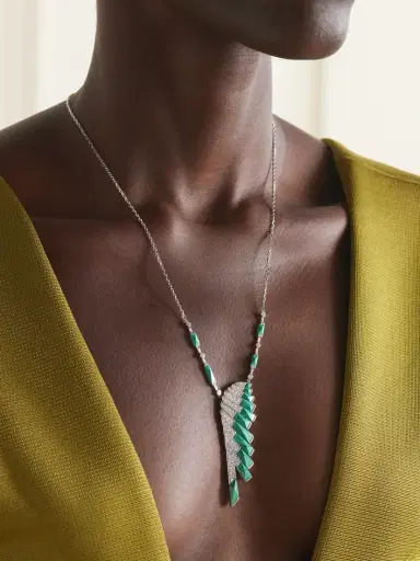 Garrard Wings Rising 18-karat White Gold, Malachite And Diamond Necklace | Thumbnail 2 Garrard Wings Rising 18-karat White Gold, Malachite And Diamond Necklace | Thumbnail 2