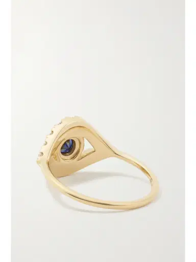 Sydney Evan Large Evil Eye 14-karat Gold, Sapphire And Diamond Ring | Thumbnail 3
