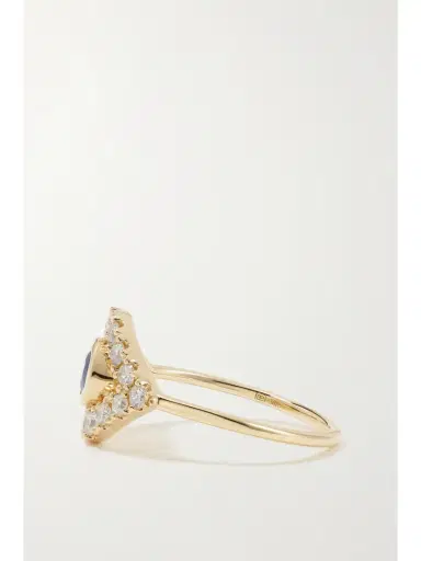 Sydney Evan Large Evil Eye 14-karat Gold, Sapphire And Diamond Ring | Thumbnail 5