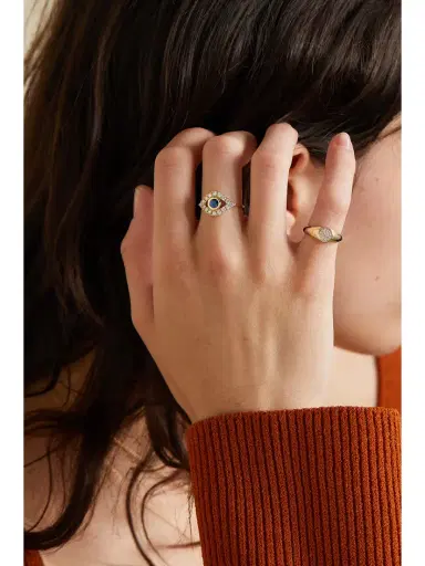 Sydney Evan Large Evil Eye 14-karat Gold, Sapphire And Diamond Ring | Thumbnail 6