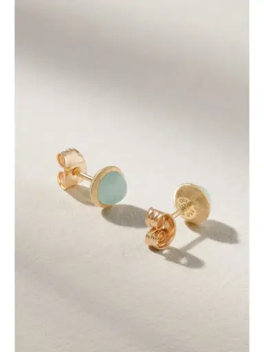 OLE LYNGGAARD COPENHAGEN Lotus 18-karat Gold Aquamarine Earrings | Thumbnail 3