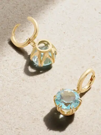 Ileana Makri Mini Crown 18-karat Gold Topaz Earrings | Thumbnail 3 Ileana Makri Mini Crown 18-karat Gold Topaz Earrings | Thumbnail 3