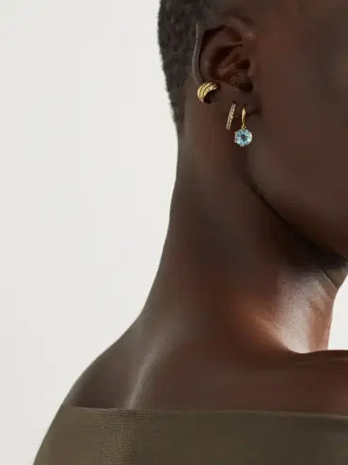 Ileana Makri Mini Crown 18-karat Gold Topaz Earrings | Thumbnail 4 Ileana Makri Mini Crown 18-karat Gold Topaz Earrings | Thumbnail 4