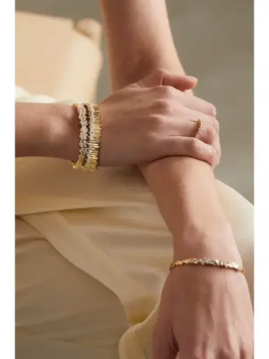 Suzanne Kalan 18-karat Gold Diamond Tennis Bracelet | Thumbnail 4