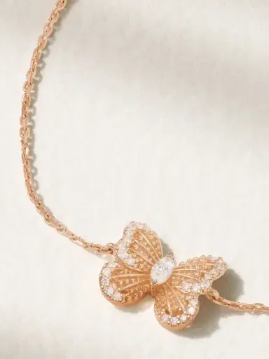 De Beers London Portraits Of Nature Butterfly 18-karat Rose Gold Diamond Bracelet | Thumbnail 4