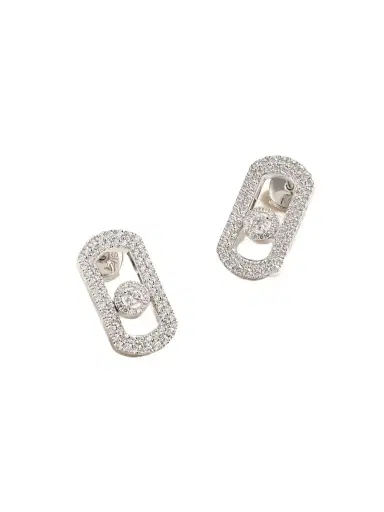 Messika Move Citizen 18-karat White Gold Diamond Earrings | Thumbnail 1 Messika Move Citizen 18-karat White Gold Diamond Earrings | Thumbnail 1