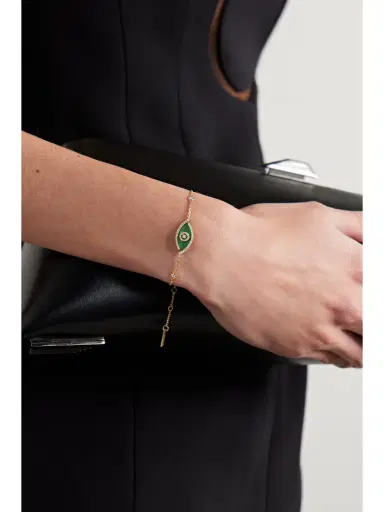Messika Lucky Eye 18-karat Gold, Malachite And Diamond Bracelet | Thumbnail 2