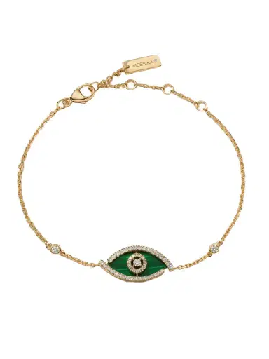 Messika Lucky Eye 18-karat Gold, Malachite And Diamond Bracelet | Thumbnail 1