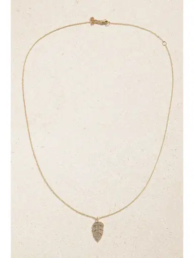 Sydney Evan Large Monstera Leaf 14-karat Gold Diamond Necklace | Thumbnail 4 Sydney Evan Large Monstera Leaf 14-karat Gold Diamond Necklace | Thumbnail 4