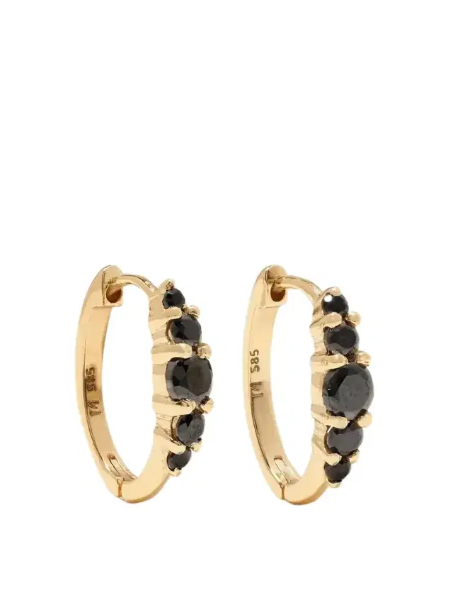 Ileana Makri Rivulet Medium 18-karat Gold Diamond Hoop Earrings
