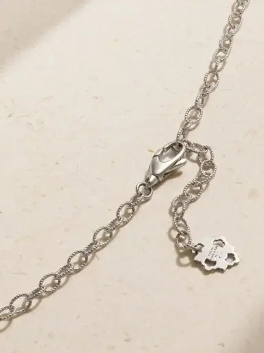 Buccellati Blossom Sterling Silver And Gold-plated, Jasper And Diamond Necklace | Thumbnail 3 Buccellati Blossom Sterling Silver And Gold-plated, Jasper And Diamond Necklace | Thumbnail 3