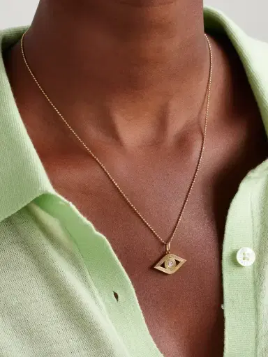 Sydney Evan Extra Large Evil Eye 14-karat Gold Diamond Necklace | Thumbnail 2 Sydney Evan Extra Large Evil Eye 14-karat Gold Diamond Necklace | Thumbnail 2