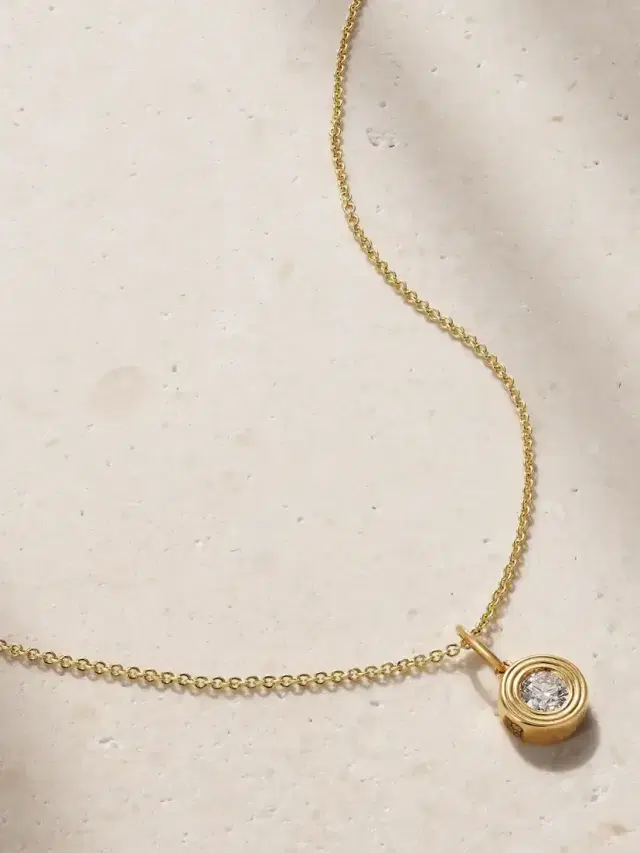 Sydney Evan 14-karat Gold Diamond Necklace