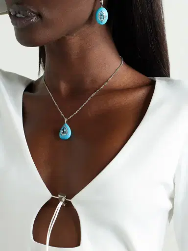 Boghossian Reveal 18-karat White Gold, Turquoise And Topaz Necklace | Thumbnail 2 Boghossian Reveal 18-karat White Gold, Turquoise And Topaz Necklace | Thumbnail 2