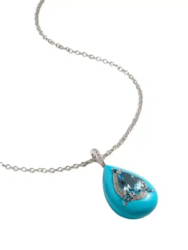 Boghossian Reveal 18-karat White Gold, Turquoise And Topaz Necklace | Thumbnail 1 Boghossian Reveal 18-karat White Gold, Turquoise And Topaz Necklace | Thumbnail 1