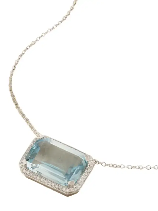 Portrait 18-karat White Gold, Crystal And Diamond Necklace