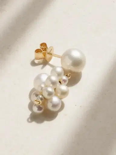 Sophie Bille Brahe Botticelli 14-karat Gold Pearl Earring | Thumbnail 1