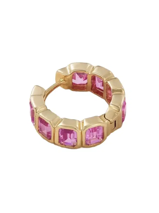 14-karat Gold Sapphire Single Hoop Earring