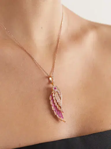 Garrard Wings Embrace 18-karat Rose Gold, Sapphire And Diamond Necklace | Thumbnail 2 Garrard Wings Embrace 18-karat Rose Gold, Sapphire And Diamond Necklace | Thumbnail 2