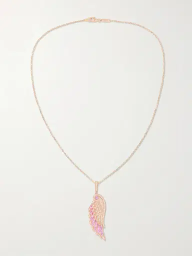 Garrard Wings Embrace 18-karat Rose Gold, Sapphire And Diamond Necklace | Thumbnail 4 Garrard Wings Embrace 18-karat Rose Gold, Sapphire And Diamond Necklace | Thumbnail 4