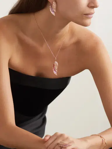 Garrard Wings Embrace 18-karat Rose Gold, Sapphire And Diamond Necklace | Thumbnail 5 Garrard Wings Embrace 18-karat Rose Gold, Sapphire And Diamond Necklace | Thumbnail 5