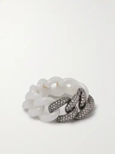 SHAY Ceramic, 18-karat Blackened Gold And Diamond Ring | Thumbnail 2