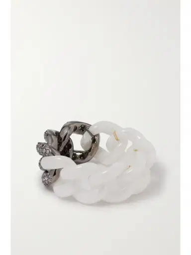 SHAY Ceramic, 18-karat Blackened Gold And Diamond Ring | Thumbnail 4