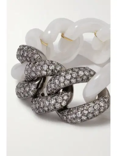 SHAY Ceramic, 18-karat Blackened Gold And Diamond Ring | Thumbnail 5