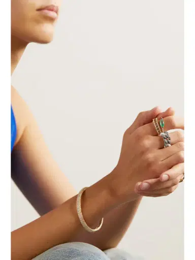 SHAY Ceramic, 18-karat Blackened Gold And Diamond Ring | Thumbnail 6