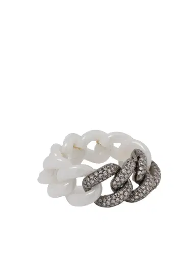 SHAY Ceramic, 18-karat Blackened Gold And Diamond Ring | Thumbnail 1