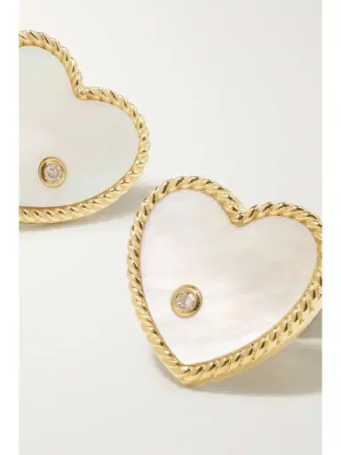 Yvonne Léon 9-karat Gold, Mother-of-pearl And Diamond Earrings | Thumbnail 4