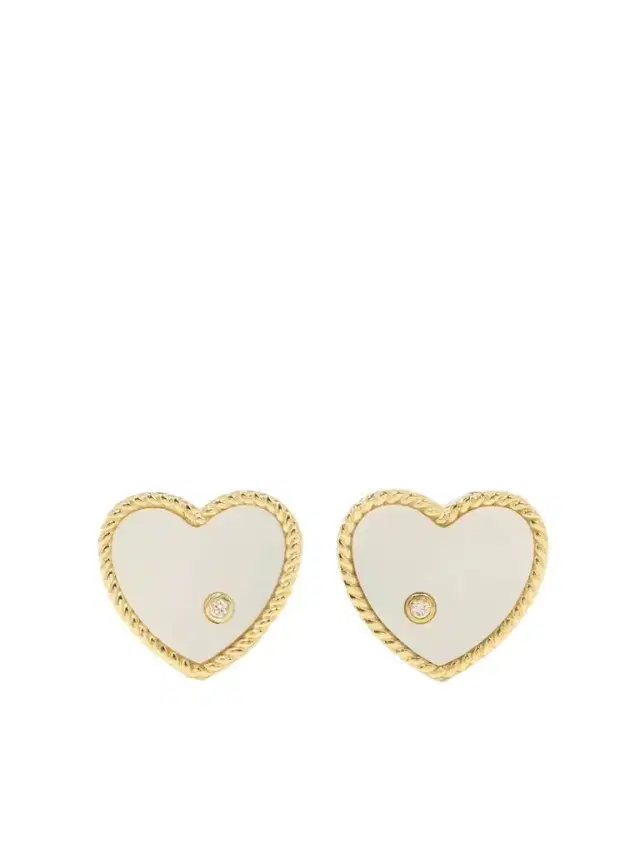 Yvonne Léon 9-karat Gold, Mother-of-pearl And Diamond Earrings