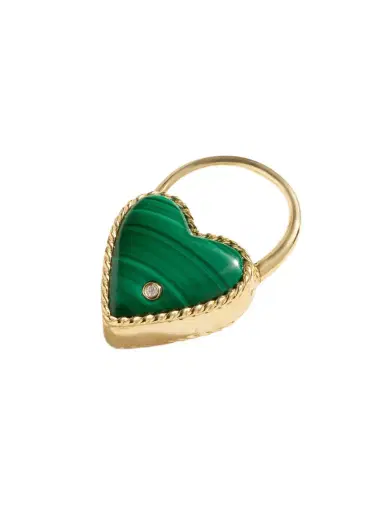 Yvonne Léon 9-karat Gold, Malachite And Diamond Single Earring | Thumbnail 1 Yvonne Léon 9-karat Gold, Malachite And Diamond Single Earring | Thumbnail 1