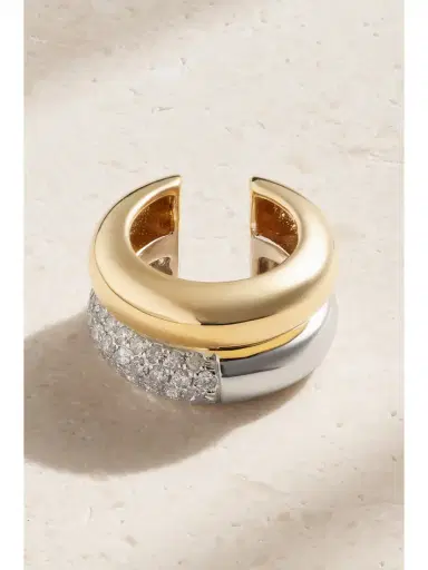 Yvonne Léon 9-karat Yellow And White Gold Diamond Ear Cuff | Thumbnail 3 Yvonne Léon 9-karat Yellow And White Gold Diamond Ear Cuff | Thumbnail 3