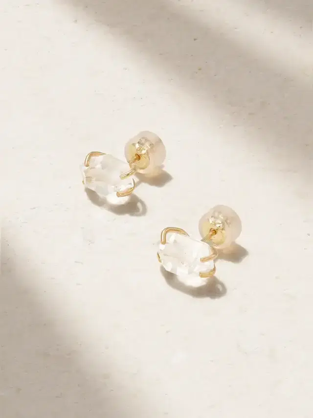 14-karat Recycled Gold Herkimer Diamond Earrings