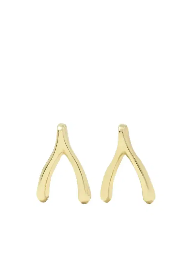 Jennifer Meyer Mini Wishbone 18-karat Gold Earrings