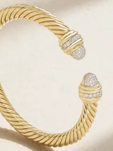 David Yurman Cable 18-karat Gold Diamond Cuff | Thumbnail 3 David Yurman Cable 18-karat Gold Diamond Cuff | Thumbnail 3