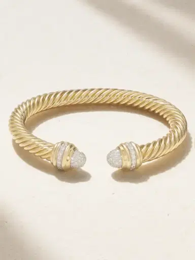 David Yurman Cable 18-karat Gold Diamond Cuff | Thumbnail 1 David Yurman Cable 18-karat Gold Diamond Cuff | Thumbnail 1