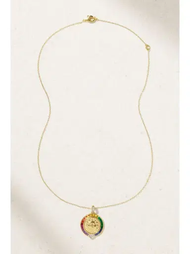 Marina B Soleil Rainbow 18-karat Gold Multi-stone Necklace | Thumbnail 4