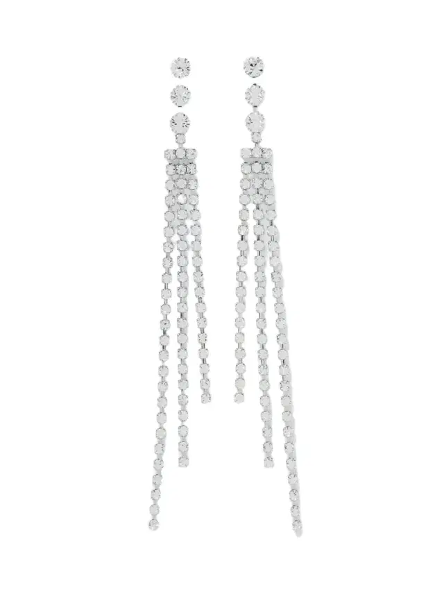 -tone Crystal Earrings - One size