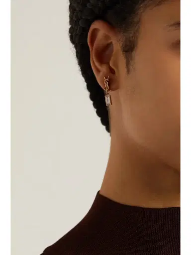 Saint Laurent Cassandre Gold-tone Crystal Single Earring | Thumbnail 2