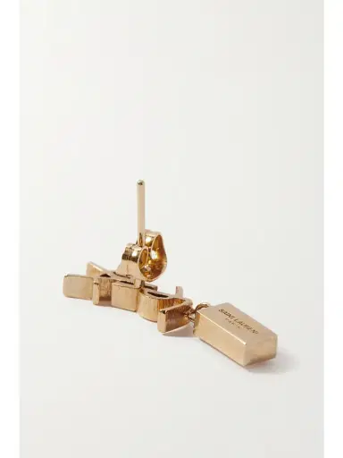 Saint Laurent Cassandre Gold-tone Crystal Single Earring | Thumbnail 3