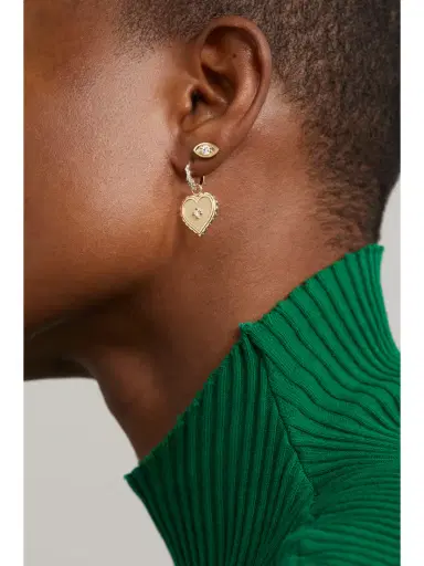 Sydney Evan Evil Eye 14-karat Gold Diamond Earrings | Thumbnail 2 Sydney Evan Evil Eye 14-karat Gold Diamond Earrings | Thumbnail 2