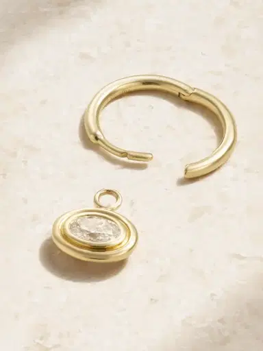 Gemella Double Bubble 18-karat Gold Diamond Single Hoop Earring | Thumbnail 3 Gemella Double Bubble 18-karat Gold Diamond Single Hoop Earring | Thumbnail 3