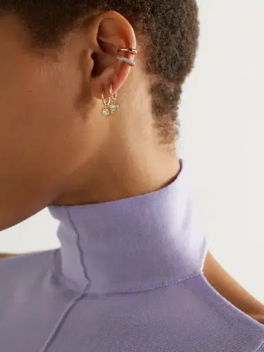 Gemella Double Bubble 18-karat Gold Diamond Single Hoop Earring | Thumbnail 4 Gemella Double Bubble 18-karat Gold Diamond Single Hoop Earring | Thumbnail 4