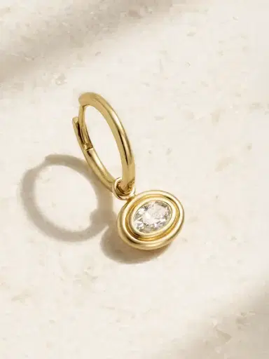 Gemella Double Bubble 18-karat Gold Diamond Single Hoop Earring | Thumbnail 1 Gemella Double Bubble 18-karat Gold Diamond Single Hoop Earring | Thumbnail 1