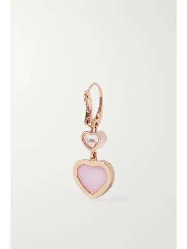 Chopard Happy Hearts 18-karat Rose Gold, Opal And Diamond Earrings | Thumbnail 3