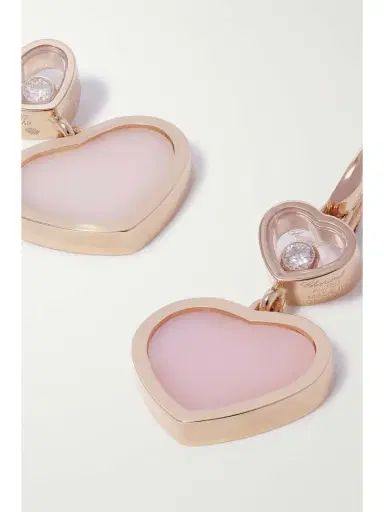 Chopard Happy Hearts 18-karat Rose Gold, Opal And Diamond Earrings | Thumbnail 4
