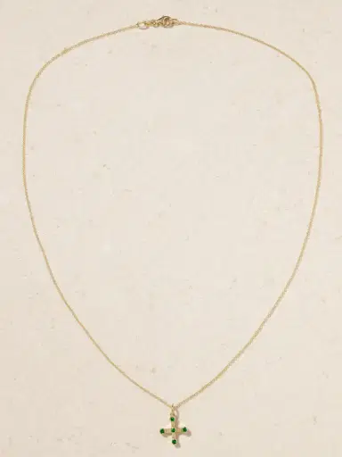 Ileana Makri Stepping Stone 18-karat Gold Emerald Necklace | Thumbnail 4